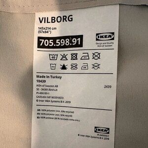 IKEA VILBORG curtains 57"x84" two panels black out